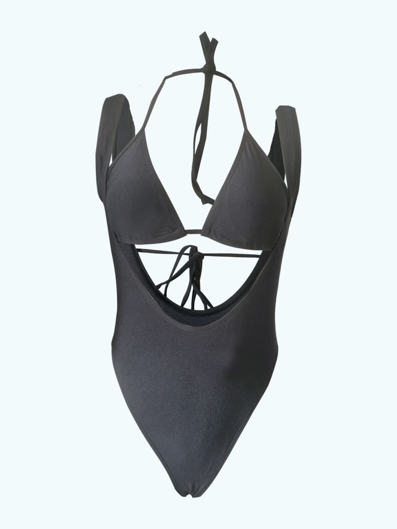 Costume da bagno con spacco nero personalizzato